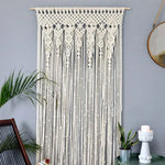 rideau macramé boho chic beige motifs géométriques 100x200cm opacité tissu coton polyester decoration interieur