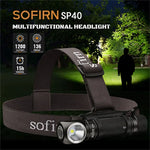 lampe frontale rechargeable led 18650 ipx7 noir bande ajustable camping pêche nocturne