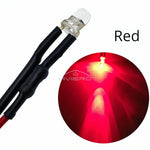 ampoules led pré câblées 5pcs ronde 3mm 20cm blanc rouge bleu vert jaune orange