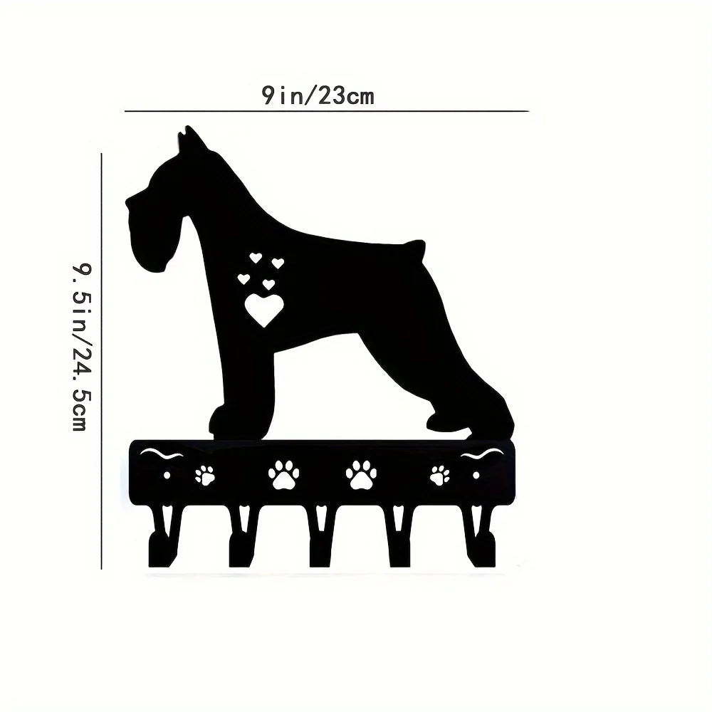 porte clefs mural noir silhouette chien pattes moderne decoration maison objet decoratif