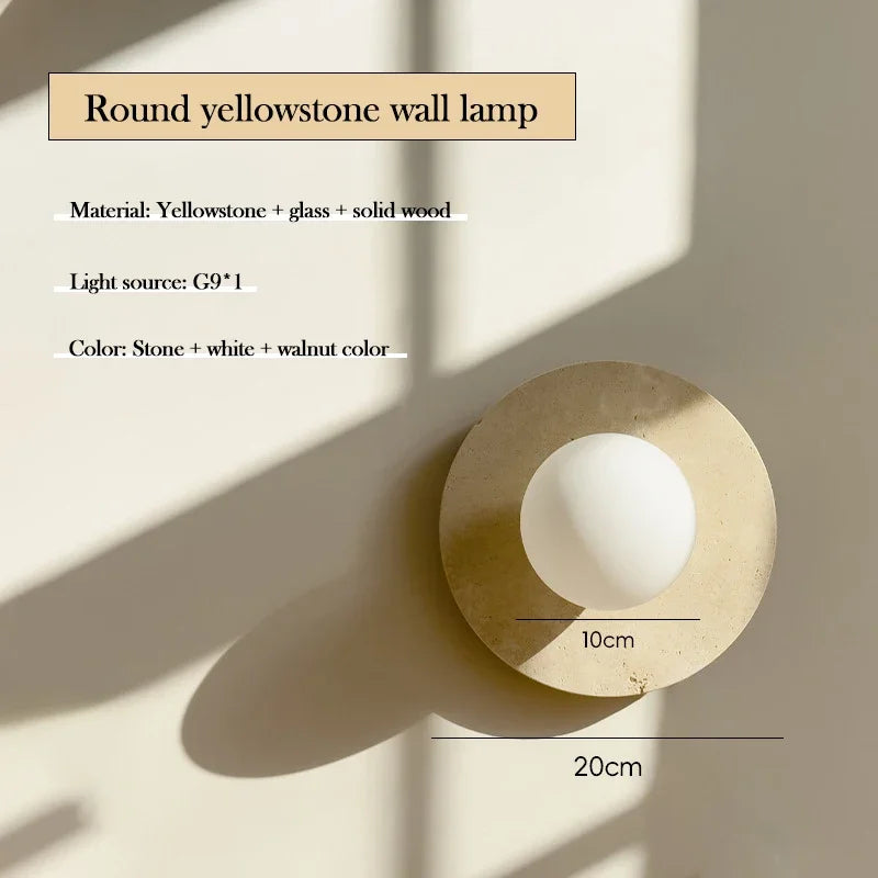 applique murale moderne beige clair texture naturelle minimaliste fixée ampoule led cuisine salle manger