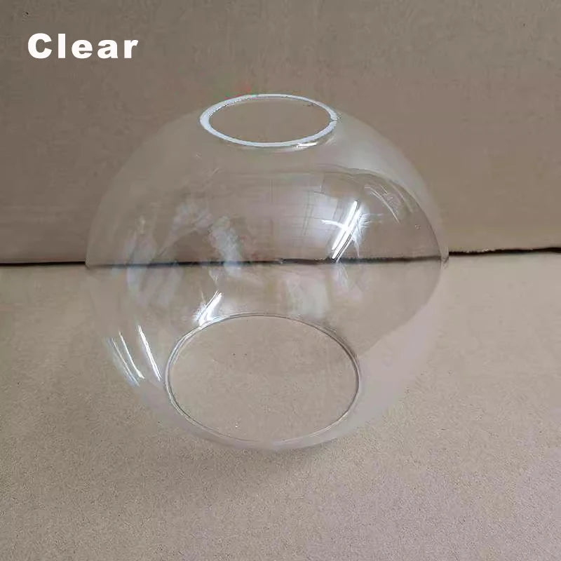 boule verre transparente ambre gris moderne anneau métallique suspension plafonnier lustre minimaliste