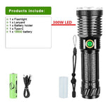 lampe torche rechargeable led 800w intense moderne robuste noire texturée