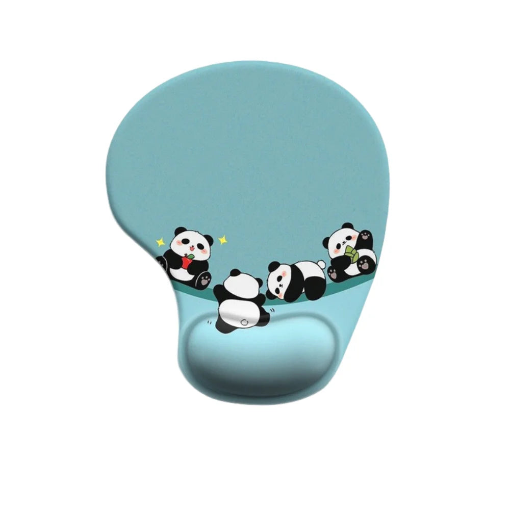 tapis souris ergonomique violet gris beige dessins chats pandas adhésif mignon cartoon