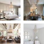 lustre vintage bois blanc suspension chambre salon bohème éclairage intérieur