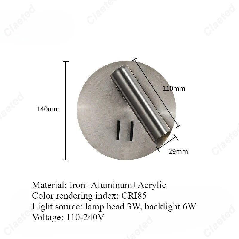 lampe chevet or moderne éclairage chambre coucher led angle réglable fixée mur minimaliste