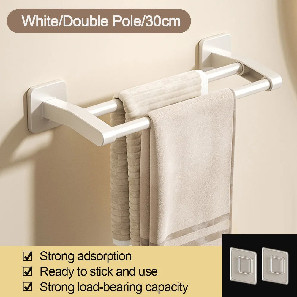porte serviettes mural adhésif blanc texture tissu beige moderne salle bain 30cm 40cm
