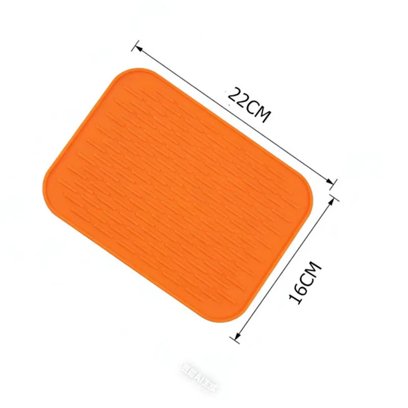 tapis protection silicone respectueux environnement moderne rayures horizontales vert clair bleu orange gris