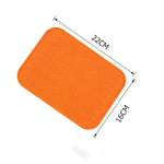 tapis protection silicone respectueux environnement moderne rayures horizontales vert clair bleu orange gris