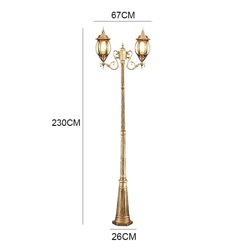 lampe rue dorée élégante classique ip65 led 110 240v e27