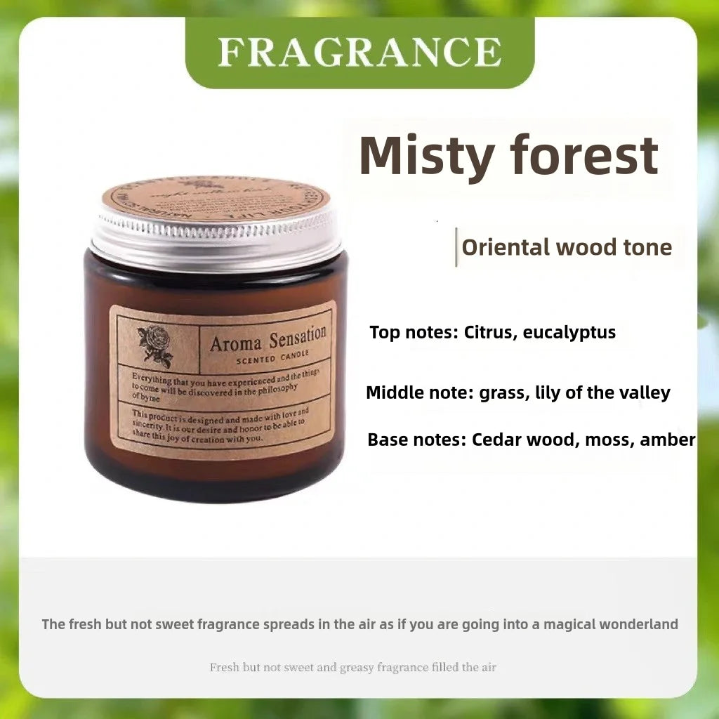 bougies parfumées cire soja marron clair étiquette blanche aromathérapie décoration maison cadeau événementNELLE luxE