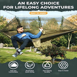 hamac double moustiquaire vert olive blanc tissu confortable transparent pratique léger