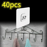 porte savon mural noir double crochet adhésif transparent moderne pvc salle bain cuisineHooks