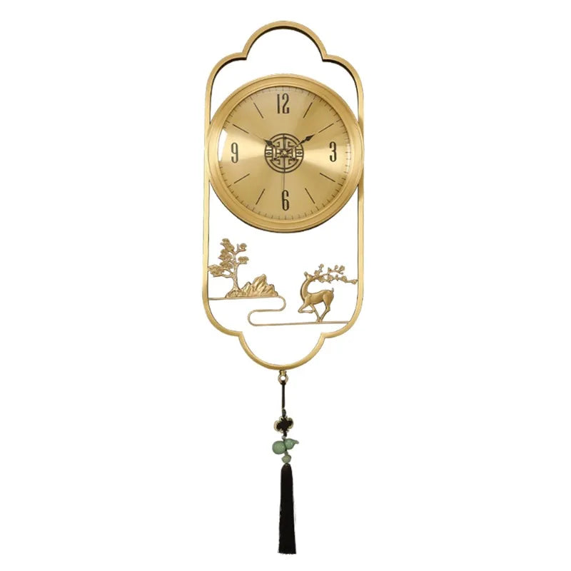 horloge murale or animale paysagiste classique chiffres arabes pendule salon étude chambre