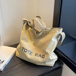 sac fourre tout toile décontracté lettre poche zippée beige casual