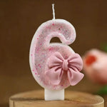 décoration anniversaire fille bougie chiffre rose pailletée brillante festive numérotée
