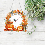 horloge suspendue 2d fleurs oiseaux motifs géométriques blanc multicolore métal chaines