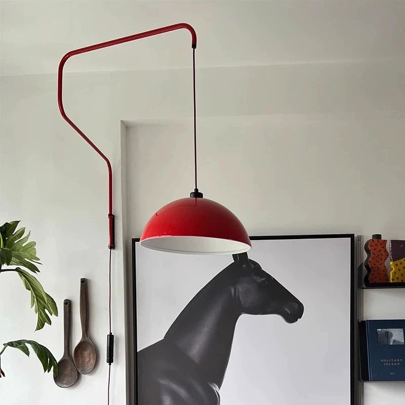 lampe murale rouge moderne bras articulé éclairage quotidien led scandinave fixée mur