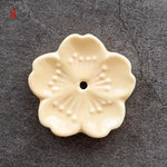porte bâtonnets encens fleurs stylisées céramique artisanal rose bleu vert blanc jaune pâle marine