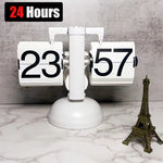 horloge cadran rotatif vintage noir blanc rétro pied circulaire chiffres noirs fond blanc