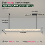 lampe suspendue linéaire moderne noire cristal transparent table salle manger cuisine lustre