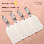 Support matelas blanc rayures clips métalliques moderne literie fixateur antidérapant abs