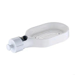porte savon mural blanc chrome clip moderne salle bain fixe plastique