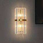 applique murale moderne cristal transparent doré rayures horizontales salon chambre