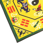tapis traditionnel yin yang dragons fleurs geometrique jaune vert noir rouge maison prière exorcisme