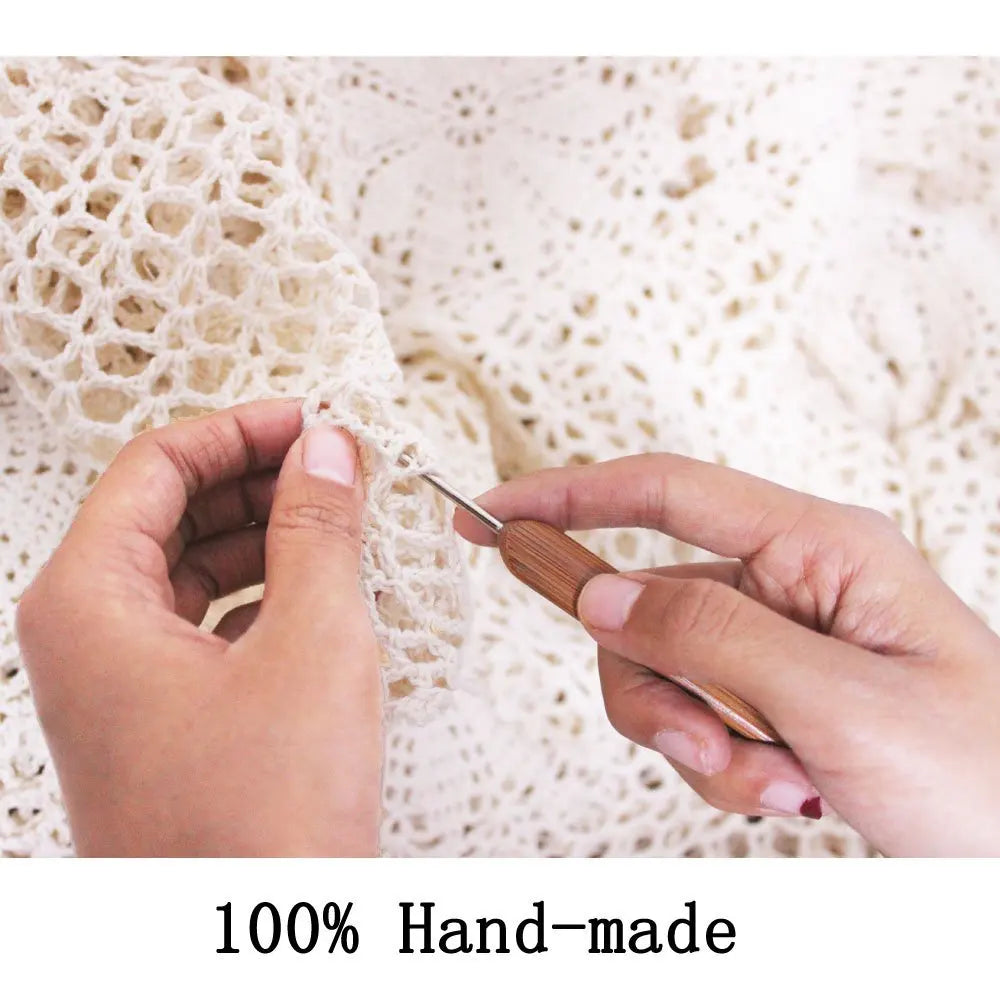 nappe dentelle fleur coton blanc cassé motif floral texture ajourée vintage rustique 140cm farmhouse