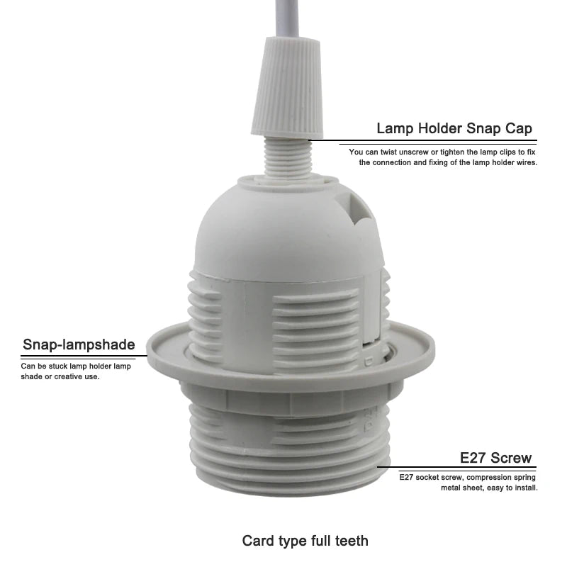support lampe blanc moderne interrupteur E27 câble 180cm prise included