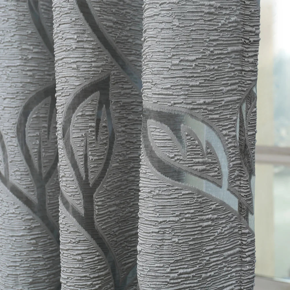 rideau jacquard gris moderne motif vagues polyester opacité inclusion bureauhôtelmaisoncafé