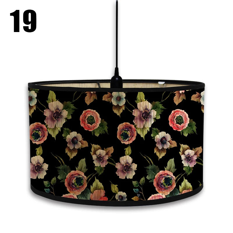 abat jour vintage bambou imprimé floral boho chic décoration maison art déco