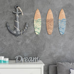 décoration murale planche surf bois vague stylisée moderne adhésif chambre salon