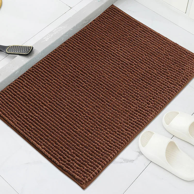 tapis bain salle bain peluche orange épais antidérapant doux lavable moderne maison