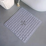 tapis douche moderne bleu clair ventouses antidérapantes motif circulaire semi transparent salle bain