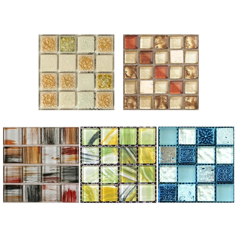 autocollants muraux modernes carreaux bleu blanc doré géométriques adhésifs salle bains cuisine déco