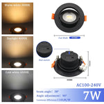 Spot LED encastrable blanc rond carré moderne switch cct 25000h lumens 121v 240v