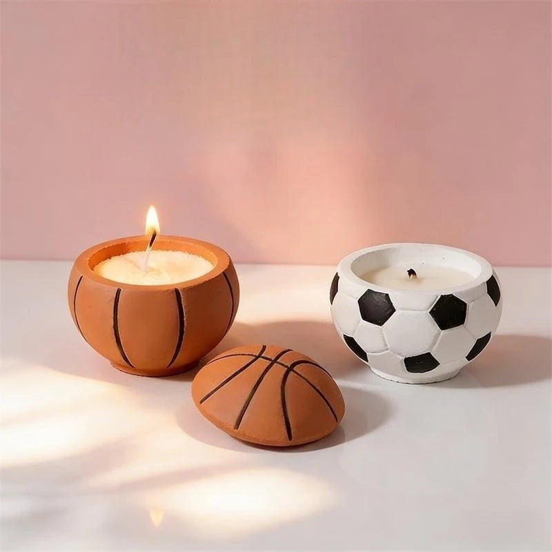 moule silicone bougie forme ballon basketball football vase fleur décoration intérieure moderne plantes grasses