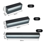 applique murale moderne led verre trempé ip65 étanche noir boisclair