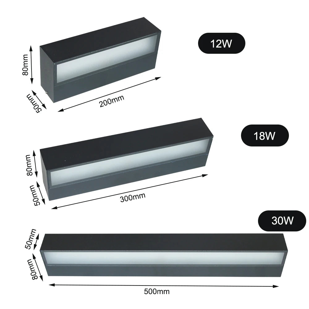 applique murale moderne led verre trempé ip65 étanche noir boisclair