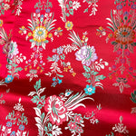 tissu brodé floral polyester opaque noir rose bleu violet traditionnel rapide respirant abrasion 75cm