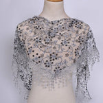 écharpe féminine floral dentelle noir blanc décoratives classique élégante printemps étéextérieur
