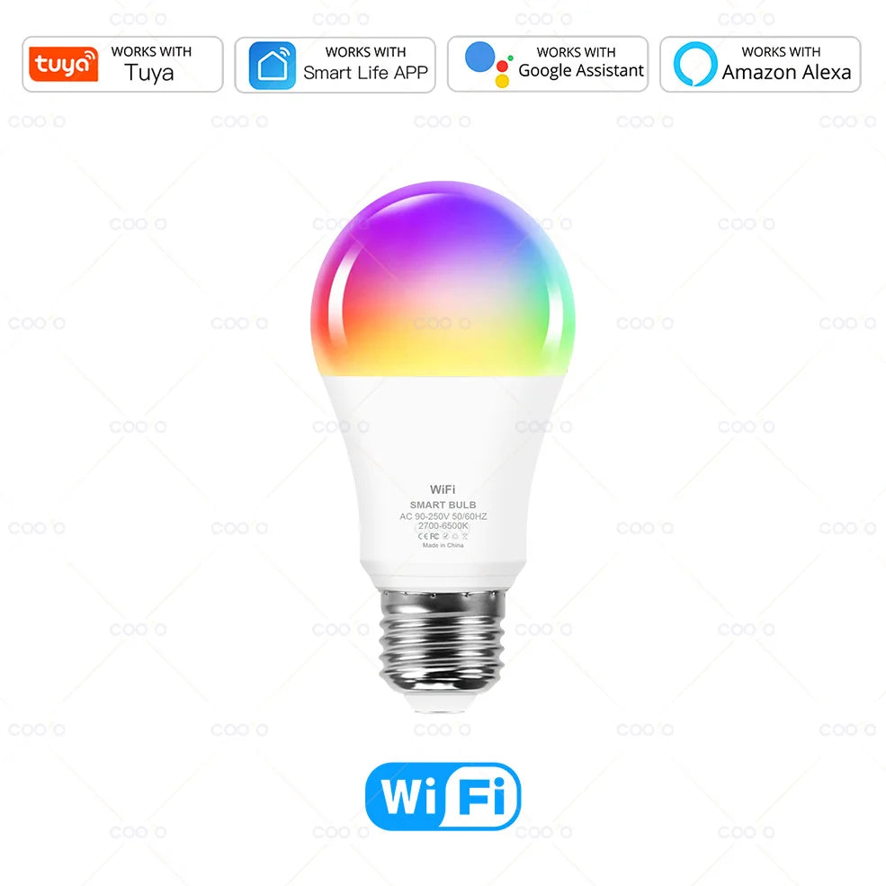 Ampoule LED intelligente blanc moderne culot E27 WiFi ZigBee 50000h SmartThings Alexa Google Assistant