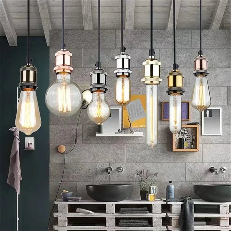 ampoule vis e27 or cuivre argent noir lisse brillant moderne industrielle fixée vis douille