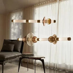 suspension lumineuse moderne élégante blanc doré marron clair translucide