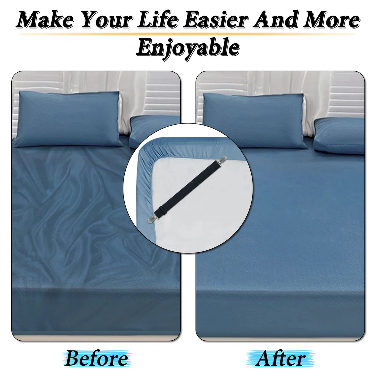 attaches drap noir blanc clips ressorts tissu lisse ajustables utilitaires chambre coucher fournis clips
