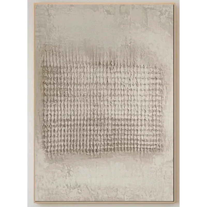 Tableau abstrait contemporain beige texture gris lignes horizontales 50x70cm 40x60cm 30x40cm 20x30cm 55x80cm