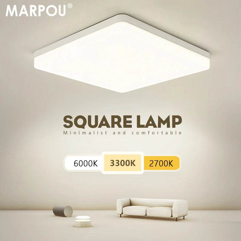 lampe carrée led blanc minimaliste éclairage chambre 220v 2000lm 82000lm