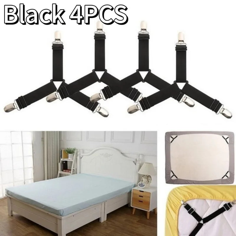 attaches drap lit clips élastiques noir blanc réglables anti tirage ignifuge polyester modernes